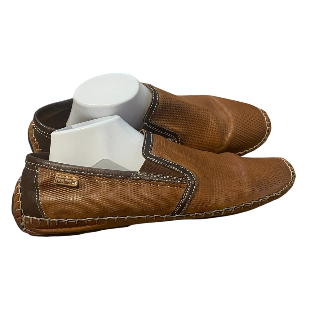 Pikolinos Jerez die cut‎ leather moccasin, Brandy, Size 45 US 11/11.5, EUC